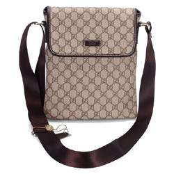 1:1 Gucci 223666 Men's Small Messenger Bag-Khaki Beige/Ebony GG Plus